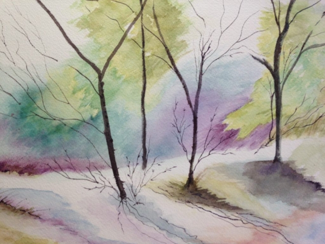 Watercolor Abstract Forest