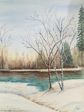 Watercolor Winter in New England
